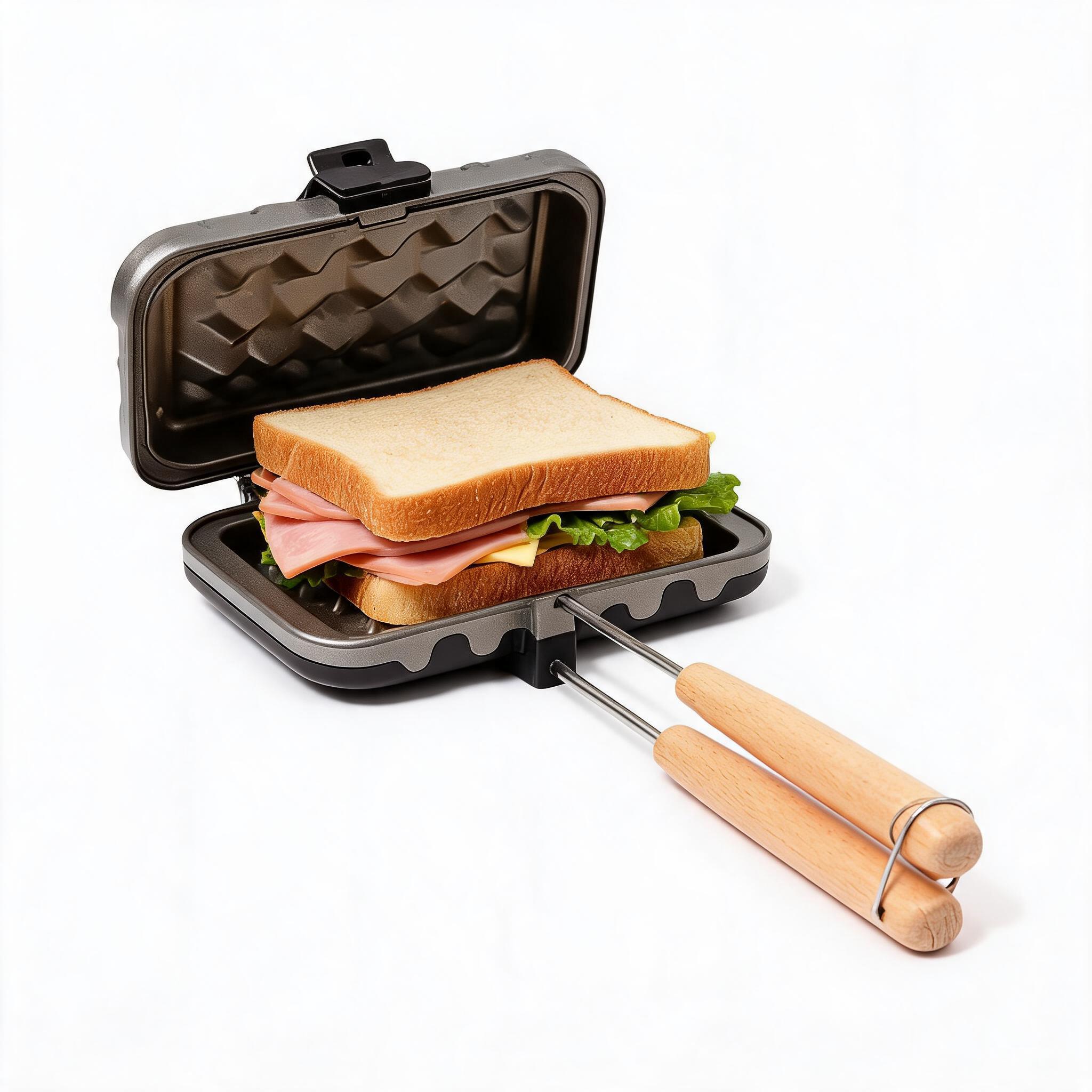 Sandwich Maker with Wooden Han - Toaster ulasan dan harga