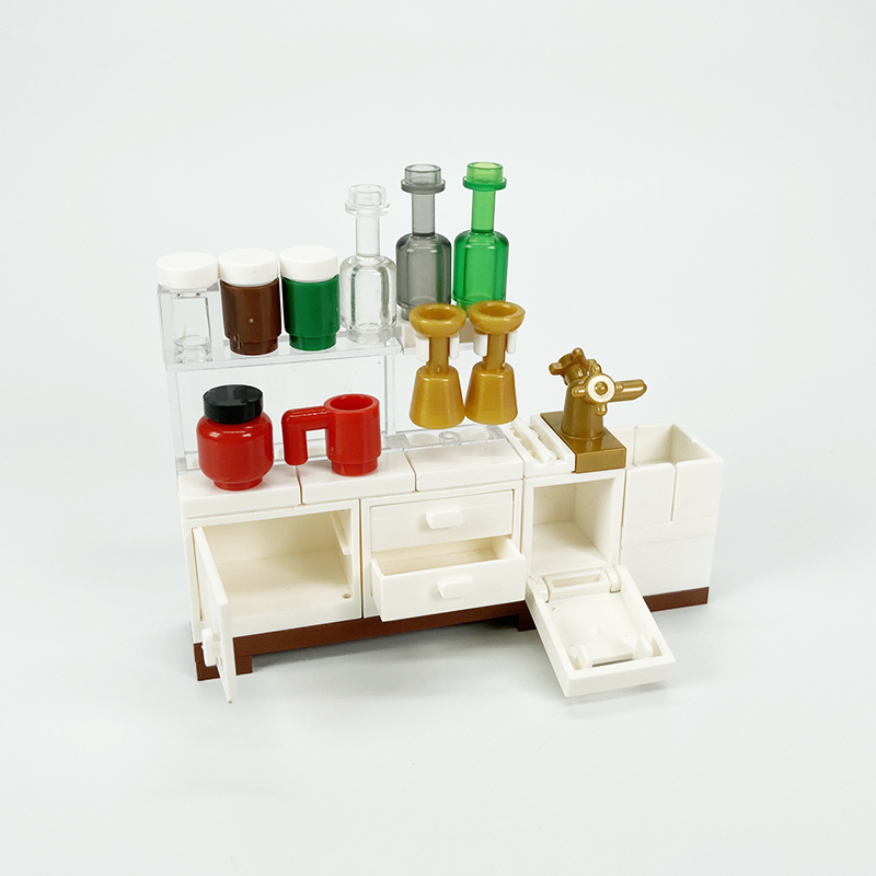 MOC block creative toys kitche - Kitchen Appliances Cabinet ulasan dan harga